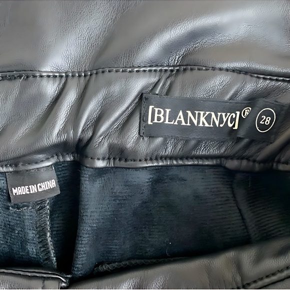 Blank NYC Paperbag Waist Vegan Leather Pants Size 28 No Belt NWTS - Picture 4 of 9